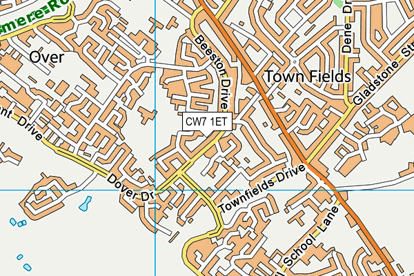 CW7 1ET map - OS VectorMap District (Ordnance Survey)