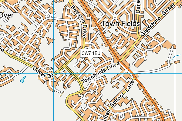 CW7 1EU map - OS VectorMap District (Ordnance Survey)