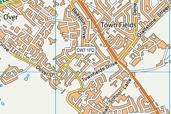 CW7 1FD map - OS VectorMap District (Ordnance Survey)