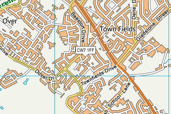 CW7 1FF map - OS VectorMap District (Ordnance Survey)