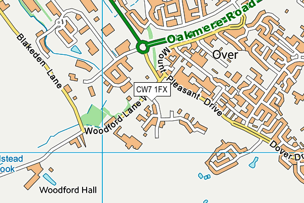 CW7 1FX map - OS VectorMap District (Ordnance Survey)
