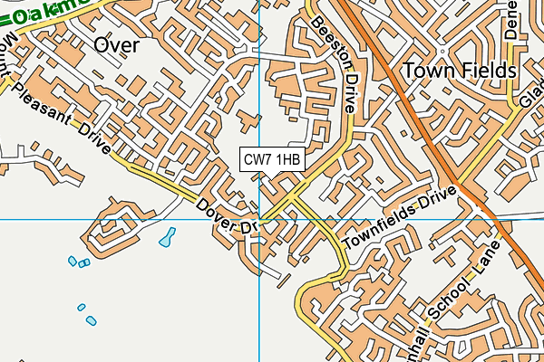 CW7 1HB map - OS VectorMap District (Ordnance Survey)