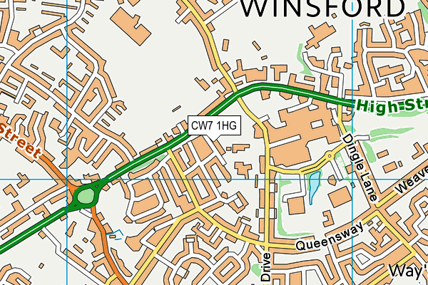 CW7 1HG map - OS VectorMap District (Ordnance Survey)