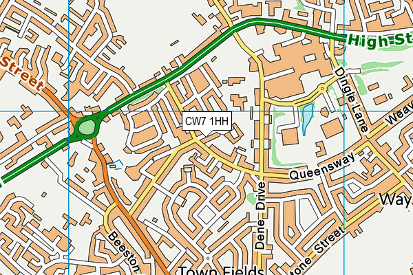 CW7 1HH map - OS VectorMap District (Ordnance Survey)