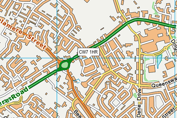 CW7 1HR map - OS VectorMap District (Ordnance Survey)