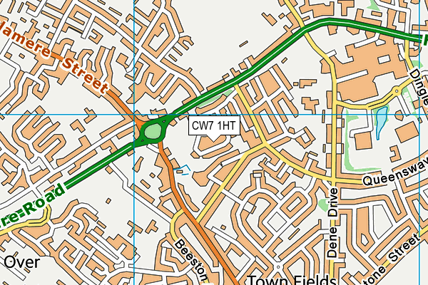 CW7 1HT map - OS VectorMap District (Ordnance Survey)