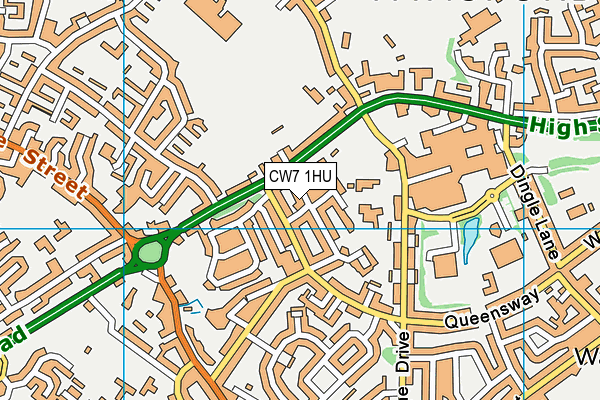 CW7 1HU map - OS VectorMap District (Ordnance Survey)