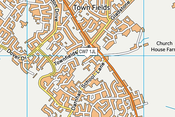 Darnhall Primary School map (CW7 1JL) - OS VectorMap District (Ordnance Survey)