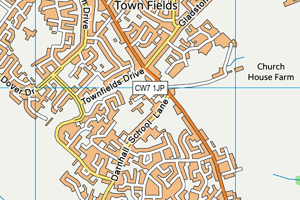 CW7 1JP map - OS VectorMap District (Ordnance Survey)
