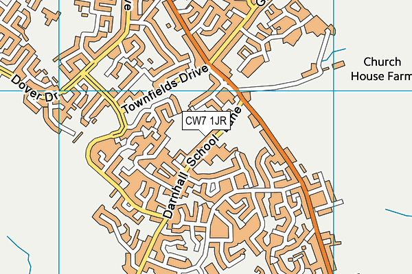 CW7 1JR map - OS VectorMap District (Ordnance Survey)