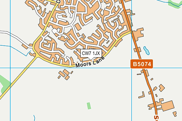 CW7 1JX map - OS VectorMap District (Ordnance Survey)