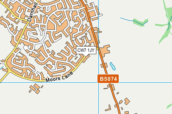 CW7 1JY map - OS VectorMap District (Ordnance Survey)