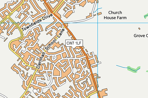 CW7 1LF map - OS VectorMap District (Ordnance Survey)