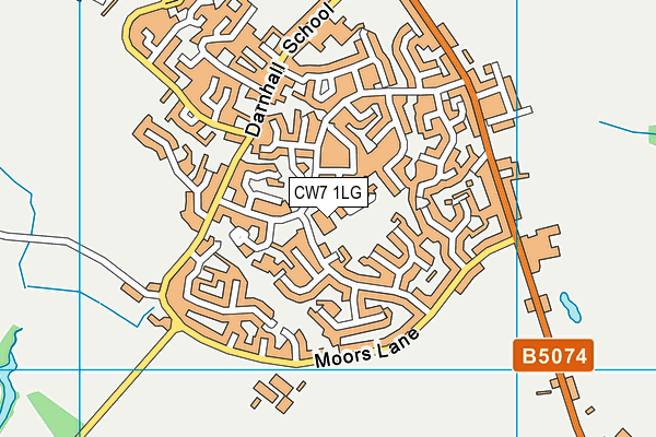 CW7 1LG map - OS VectorMap District (Ordnance Survey)