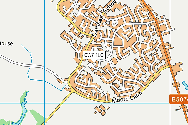 CW7 1LQ map - OS VectorMap District (Ordnance Survey)