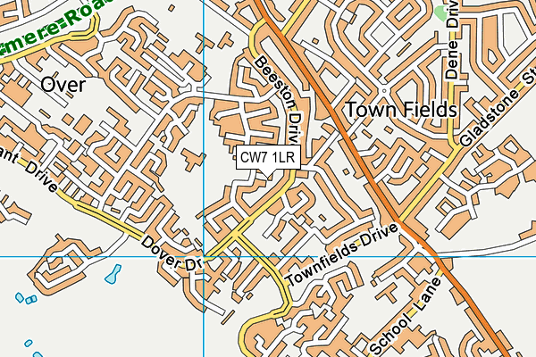 CW7 1LR map - OS VectorMap District (Ordnance Survey)