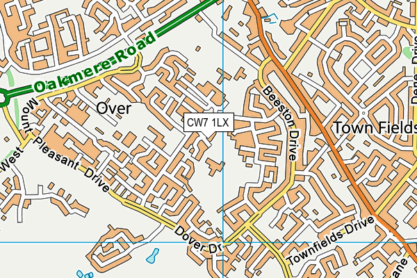 CW7 1LX map - OS VectorMap District (Ordnance Survey)