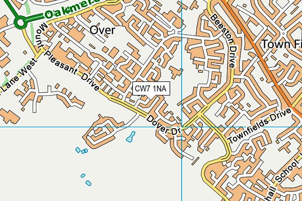 CW7 1NA map - OS VectorMap District (Ordnance Survey)