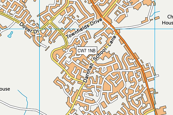 CW7 1NB map - OS VectorMap District (Ordnance Survey)