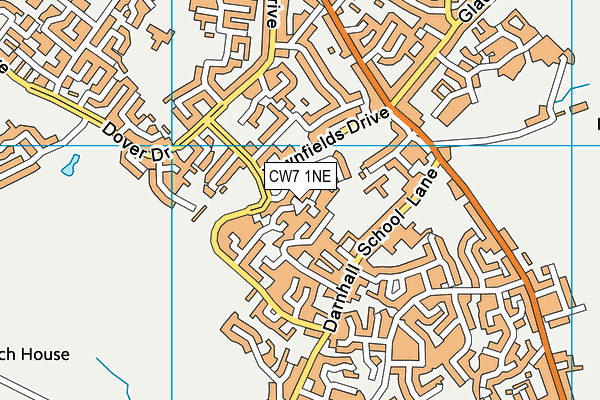 CW7 1NE map - OS VectorMap District (Ordnance Survey)