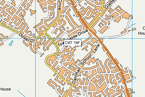 CW7 1NF map - OS VectorMap District (Ordnance Survey)