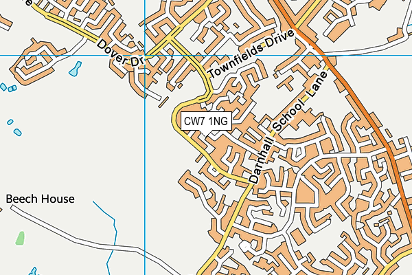CW7 1NG map - OS VectorMap District (Ordnance Survey)