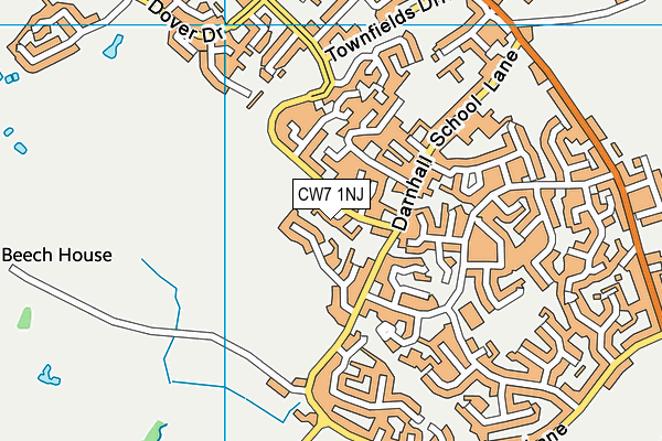 CW7 1NJ map - OS VectorMap District (Ordnance Survey)