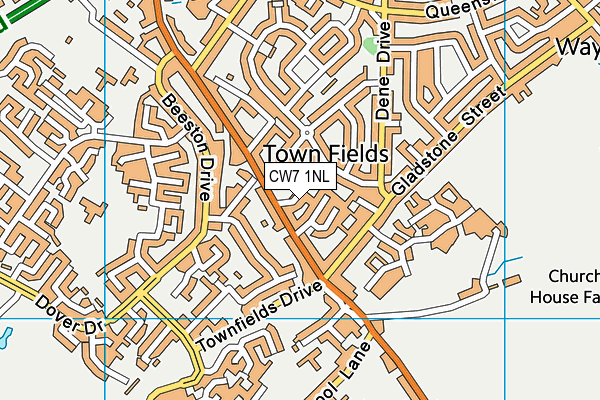 CW7 1NL map - OS VectorMap District (Ordnance Survey)