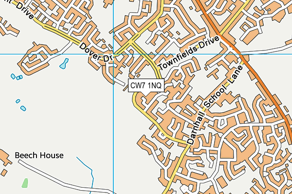 CW7 1NQ map - OS VectorMap District (Ordnance Survey)