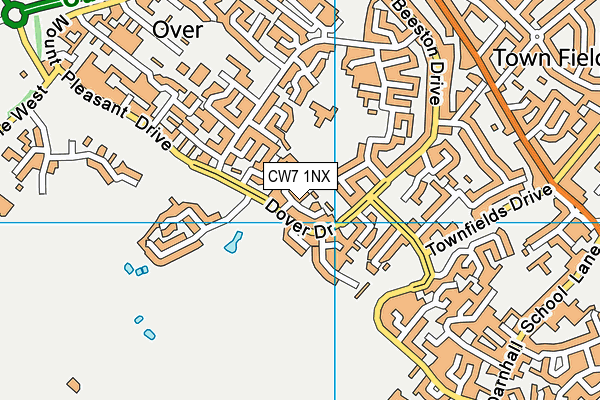 CW7 1NX map - OS VectorMap District (Ordnance Survey)