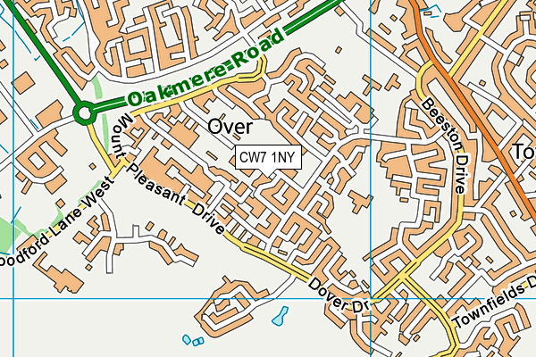 CW7 1NY map - OS VectorMap District (Ordnance Survey)