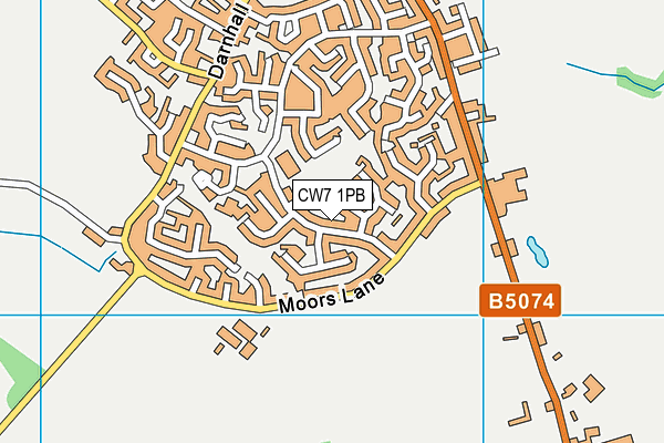 CW7 1PB map - OS VectorMap District (Ordnance Survey)