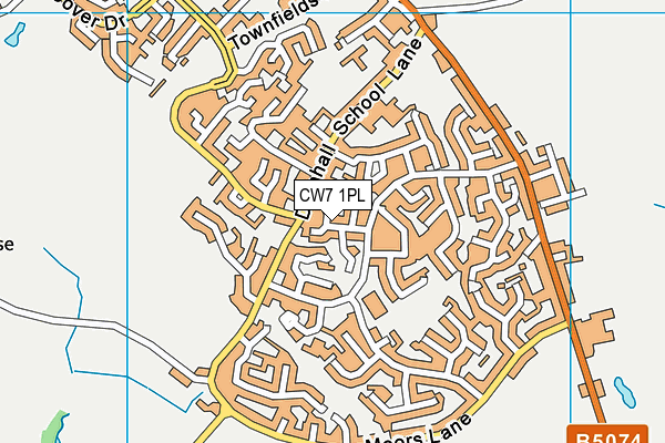 CW7 1PL map - OS VectorMap District (Ordnance Survey)