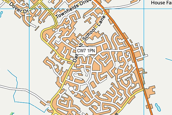 CW7 1PN map - OS VectorMap District (Ordnance Survey)