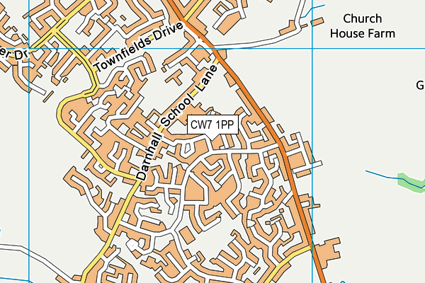 CW7 1PP map - OS VectorMap District (Ordnance Survey)
