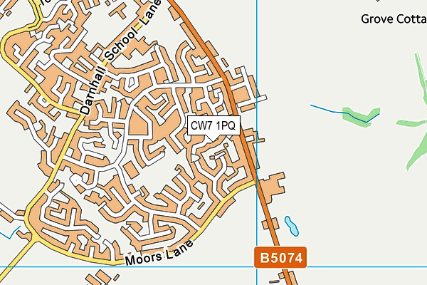 CW7 1PQ map - OS VectorMap District (Ordnance Survey)
