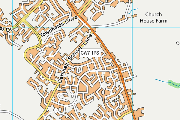 CW7 1PS map - OS VectorMap District (Ordnance Survey)