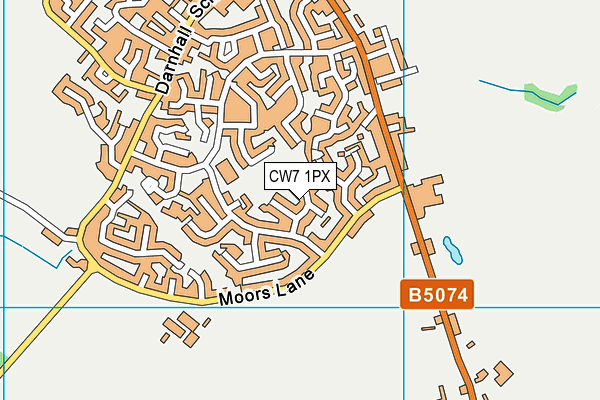 CW7 1PX map - OS VectorMap District (Ordnance Survey)