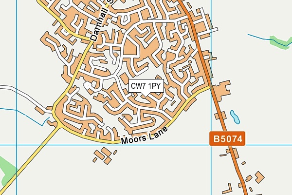 CW7 1PY map - OS VectorMap District (Ordnance Survey)