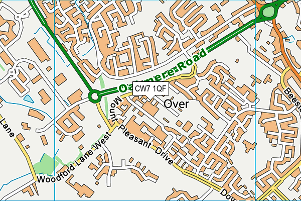 CW7 1QF map - OS VectorMap District (Ordnance Survey)