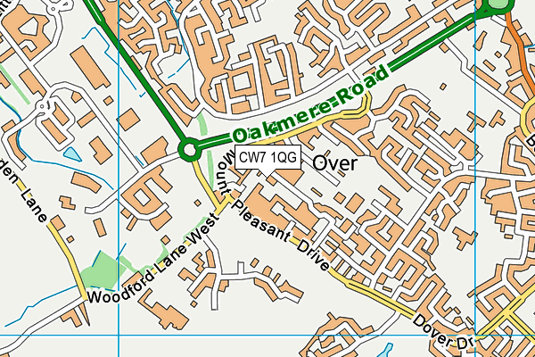 CW7 1QG map - OS VectorMap District (Ordnance Survey)