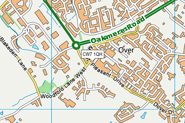 CW7 1QH map - OS VectorMap District (Ordnance Survey)