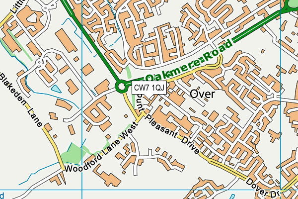 CW7 1QJ map - OS VectorMap District (Ordnance Survey)