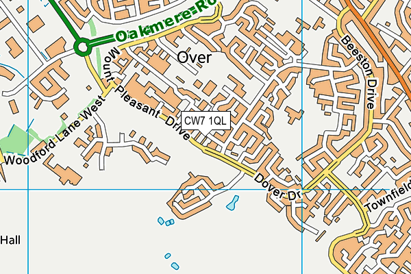 CW7 1QL map - OS VectorMap District (Ordnance Survey)