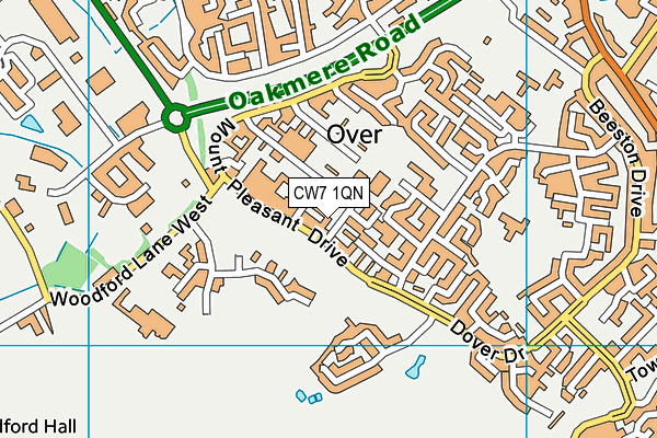 CW7 1QN map - OS VectorMap District (Ordnance Survey)