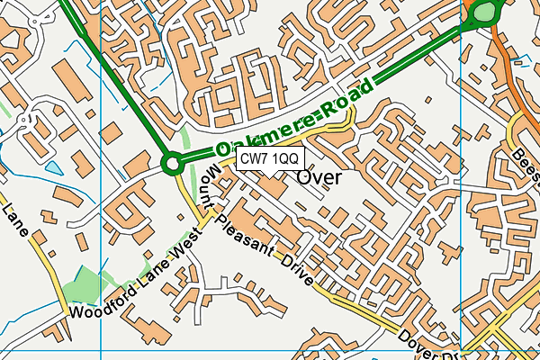 CW7 1QQ map - OS VectorMap District (Ordnance Survey)