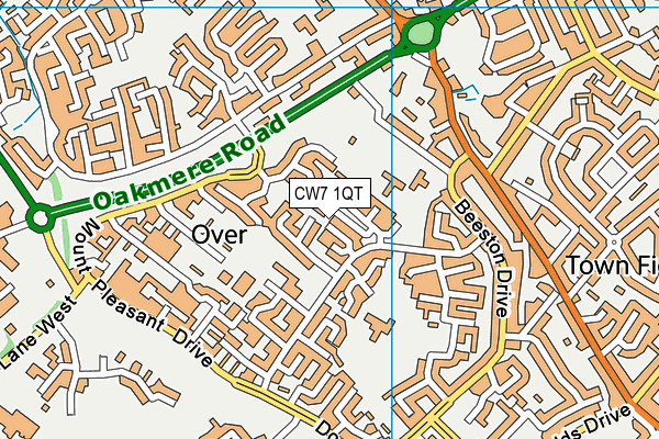 CW7 1QT map - OS VectorMap District (Ordnance Survey)