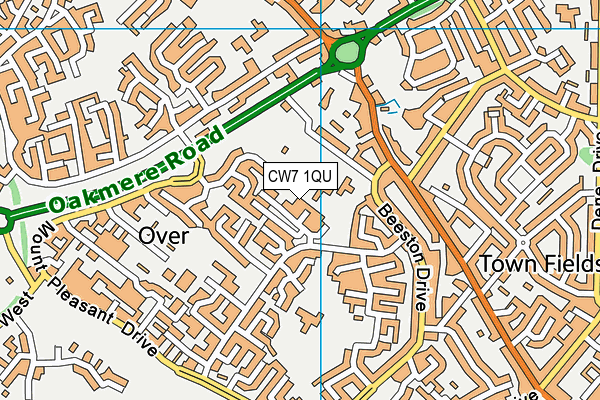 CW7 1QU map - OS VectorMap District (Ordnance Survey)