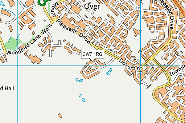 CW7 1RG map - OS VectorMap District (Ordnance Survey)