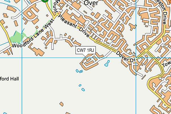 CW7 1RJ map - OS VectorMap District (Ordnance Survey)